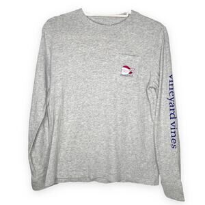 Kids Vineyard Vines Classic Christmas Santa Whale Long Sleeve T-Shirt Large